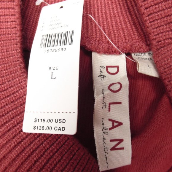 Anthropologie DOLAN Fringed Sweater Cocoa Red Brown Large - Picture 4 of 10